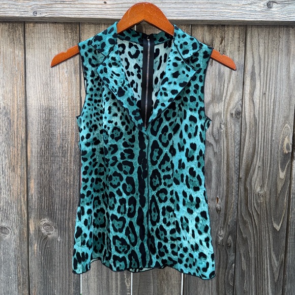 Dolce & Gabbana Silk Leopard Print Blouse Size 40 - Picture 6 of 9